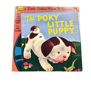 Vintage Disneyland Records Little Golden Book Vinyl Record The Poky Little Puppy